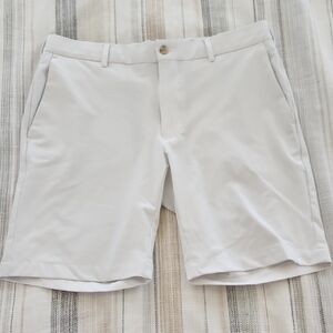 Peter Millar Crisp White Flat Front Shorts